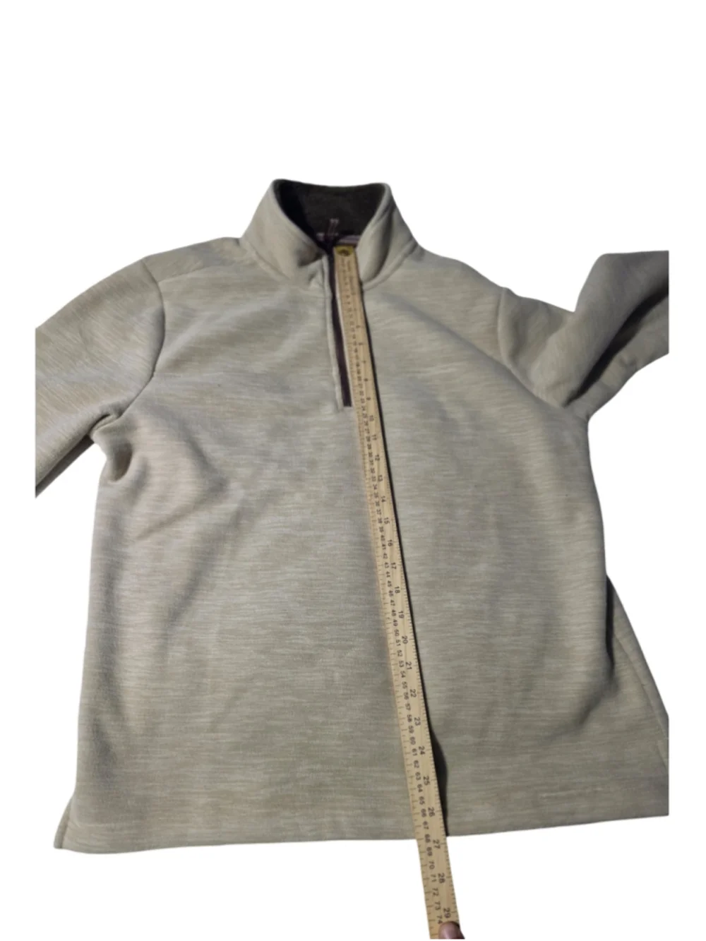 men's Telluride Clothing Company Fleece Pullover Beige Size S